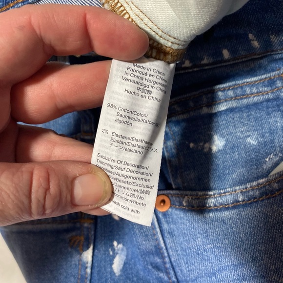 Madewell The High Rise Slim Boyfriend With White Paint Splater NWT Size 26 - Picture 12 of 16